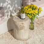 Tabouret d'appoint en forme de souche COSIEST, style antique, pour l'extérieur