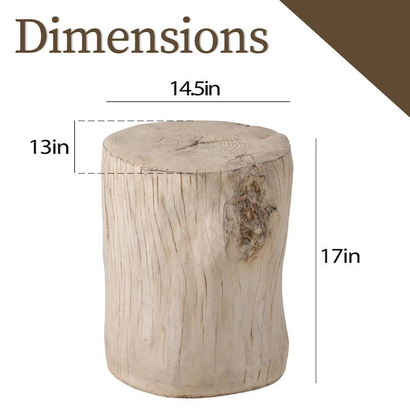 Tabouret d'appoint en forme de souche COSIEST, style antique, pour l'extérieur