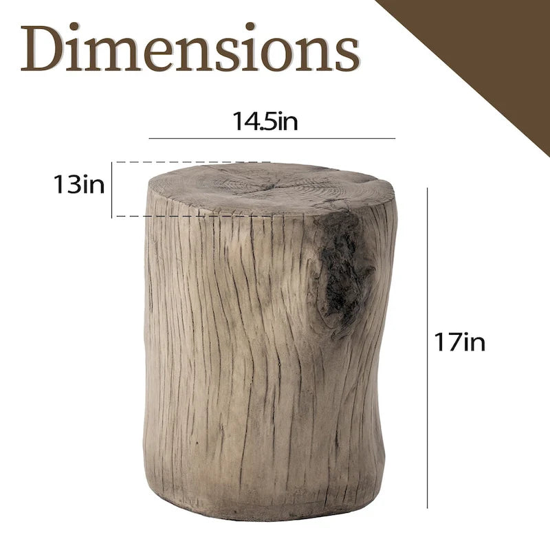 Tabouret d'appoint en forme de souche COSIEST, style antique, pour l'extérieur