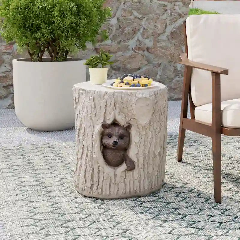 Tabouret d'appoint en forme de souche COSIEST, style antique, pour l'extérieur