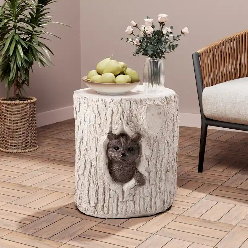 Tabouret d'appoint en forme de souche COSIEST, style antique, pour l'extérieur