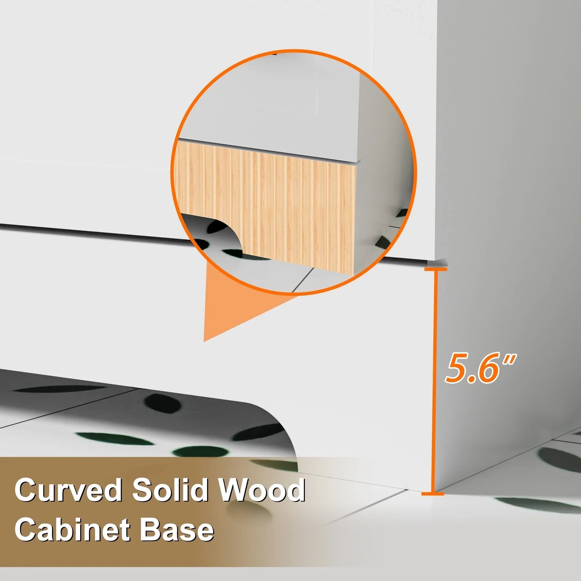 Meuble-lavabo de salle de bain Wavy Line 30/36/48 avec évier et robinet