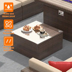Ensembles de conversation de patio 8 pièces avec table de foyer