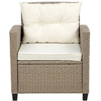 Salon, Extérieur, Ensembles de mobilier de patio, Canapé sectionnel en rotin 4 pièces avec coussins d'assise