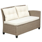 Salon, Extérieur, Ensembles de mobilier de patio, Canapé sectionnel en rotin 4 pièces avec coussins d'assise