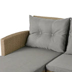 Salon, Extérieur, Ensembles de mobilier de patio, Canapé sectionnel en rotin 4 pièces avec coussins d'assise