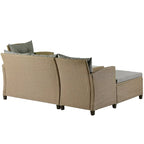 Salon, Extérieur, Ensembles de mobilier de patio, Canapé sectionnel en rotin 4 pièces avec coussins d'assise