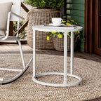 Table d'appoint ronde moderne en métal pour l'extérieur Crestlive Products