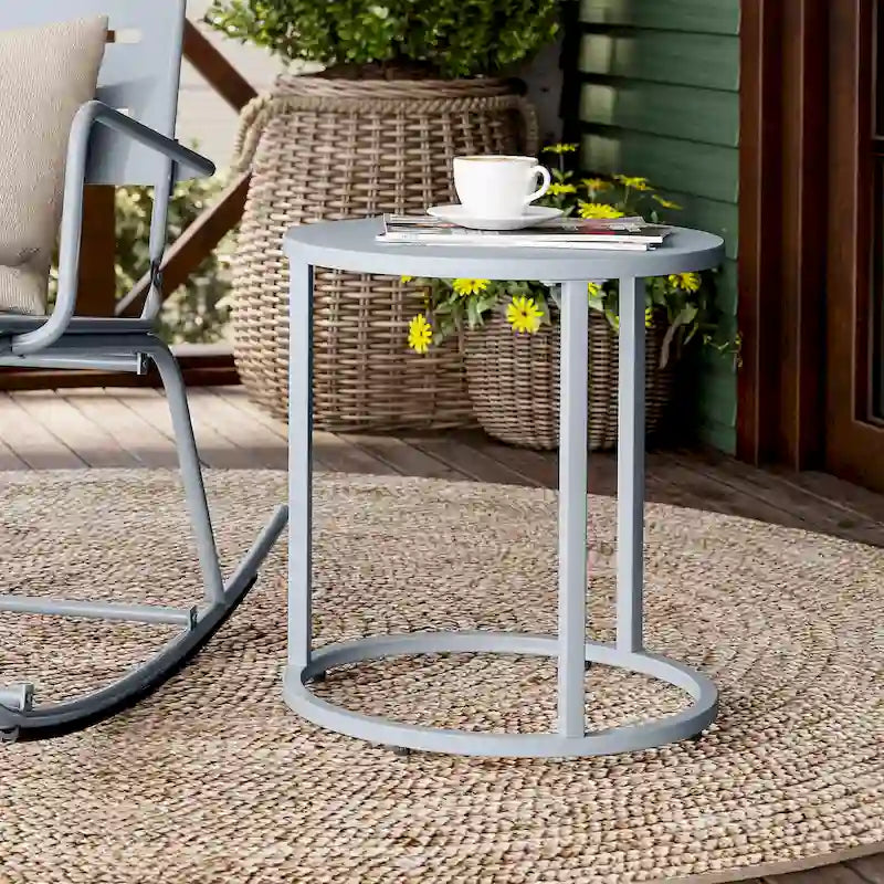 Crestlive Products Outdoor Modern Metal Round Side Table