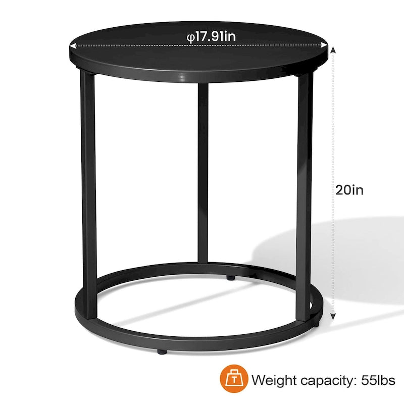 Table d'appoint ronde moderne en métal pour l'extérieur Crestlive Products