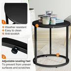 Table d'appoint ronde moderne en métal pour l'extérieur Crestlive Products