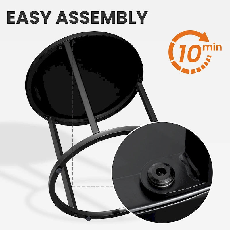 Table d'appoint ronde moderne en métal pour l'extérieur Crestlive Products