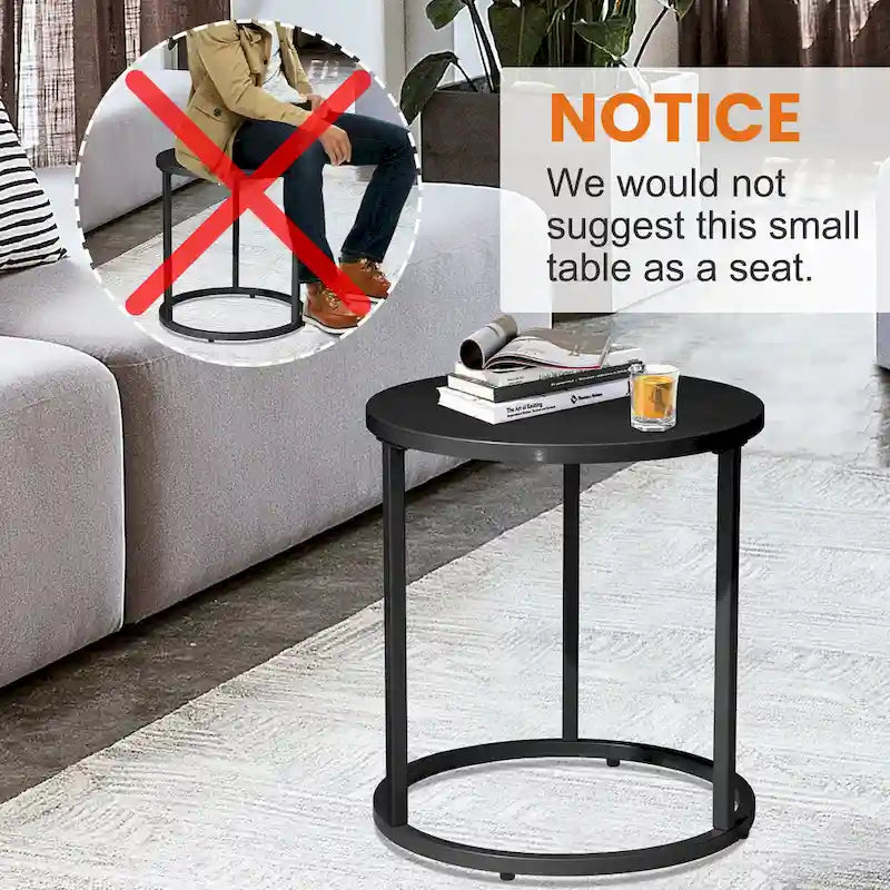 Table d'appoint ronde moderne en métal pour l'extérieur Crestlive Products