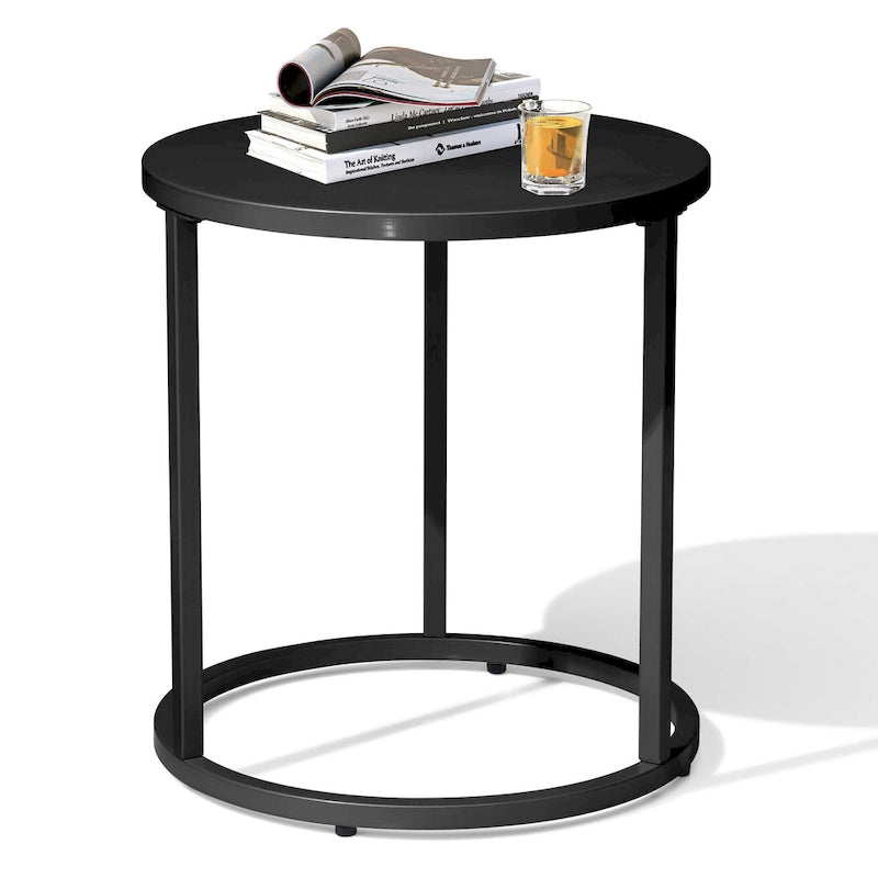 Table d'appoint ronde moderne en métal pour l'extérieur Crestlive Products