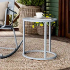 Table d'appoint ronde moderne en métal pour l'extérieur Crestlive Products