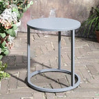 Table d'appoint ronde moderne en métal pour l'extérieur Crestlive Products