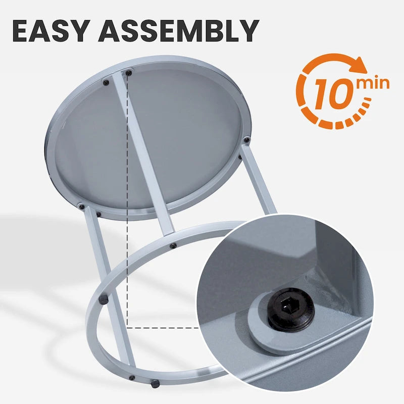 Table d'appoint ronde moderne en métal pour l'extérieur Crestlive Products