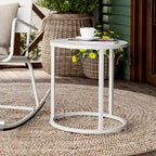 Table d'appoint ronde moderne en métal pour l'extérieur Crestlive Products