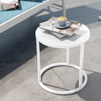 Table d'appoint ronde moderne en métal pour l'extérieur Crestlive Products