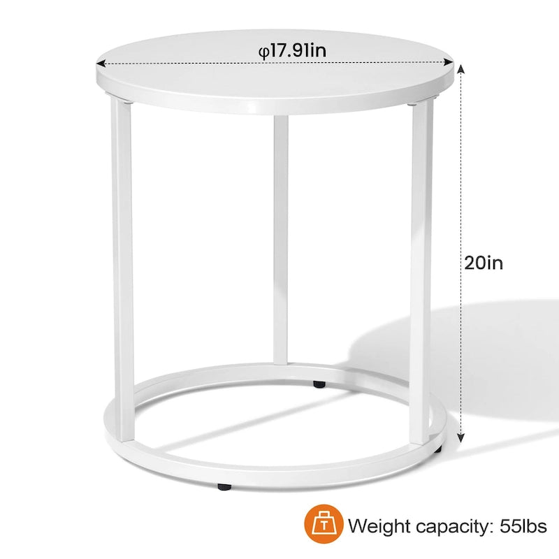 Table d'appoint ronde moderne en métal pour l'extérieur Crestlive Products