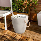 Table d'appoint d'extérieur en béton VENTOPYR avec corde de chanvre pour terrasse
