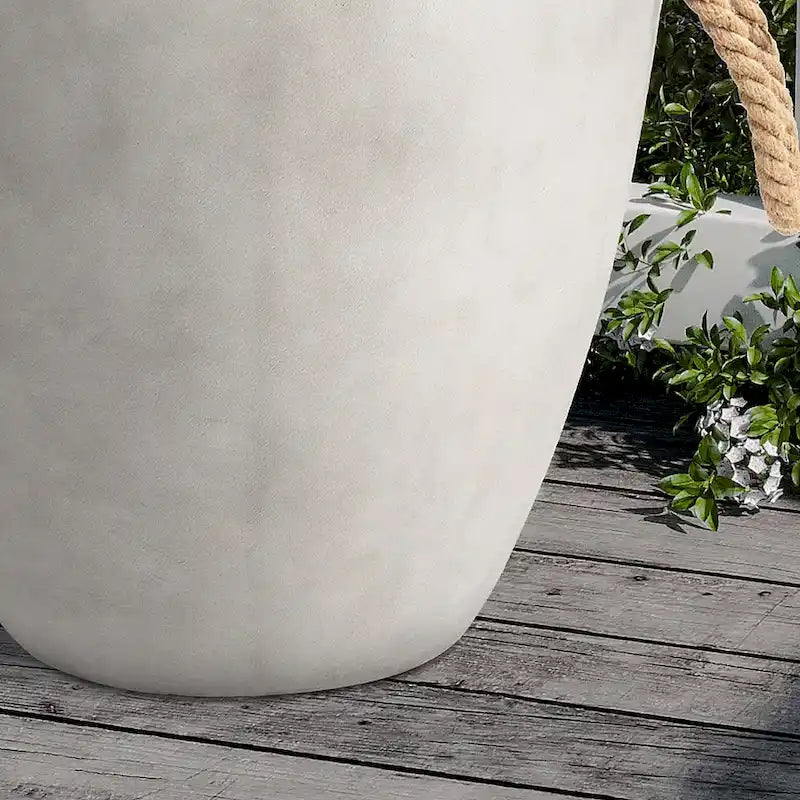 Table d'appoint d'extérieur en béton VENTOPYR avec corde de chanvre pour terrasse