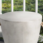 Table d'appoint d'extérieur en béton VENTOPYR avec corde de chanvre pour terrasse