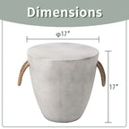 Table d'appoint d'extérieur en béton VENTOPYR avec corde de chanvre pour terrasse