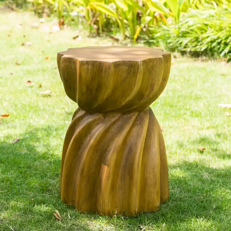 Table d'appoint en béton léger Adeco, pour l'intérieur et l'extérieur