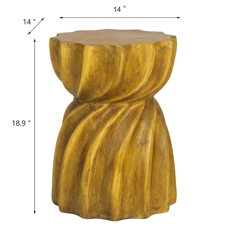 Table d'appoint en béton léger Adeco, pour l'intérieur et l'extérieur