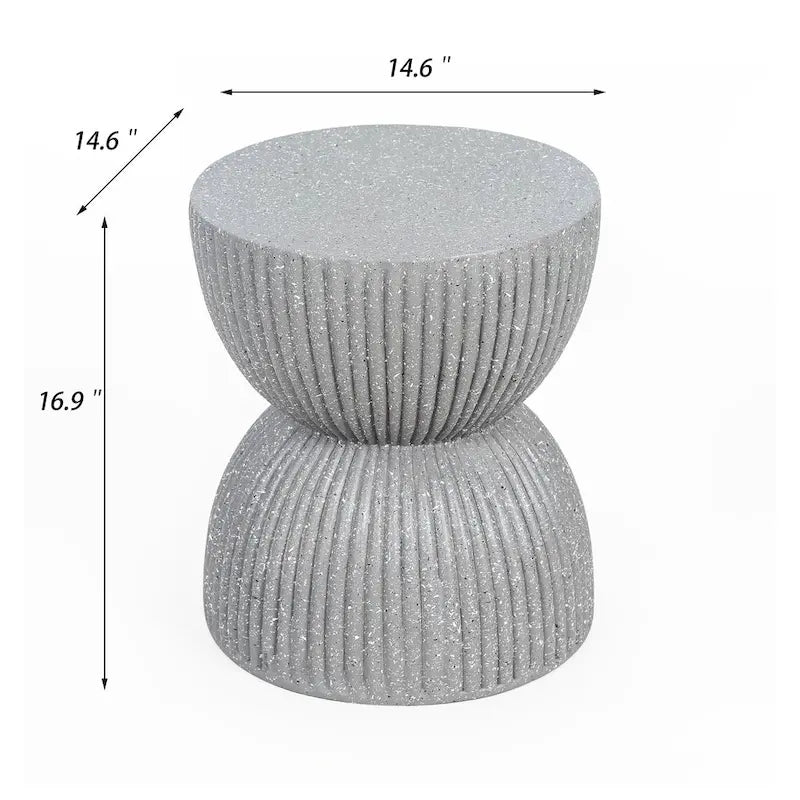 Table d'appoint en béton léger Adeco, pour l'intérieur et l'extérieur