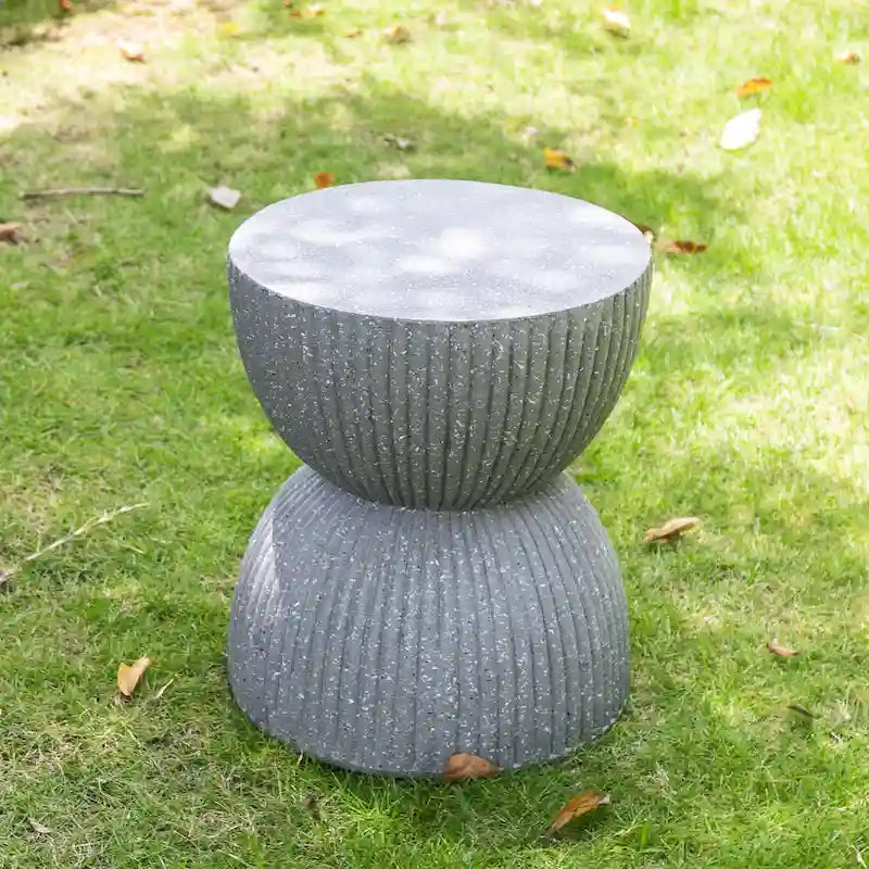 Table d'appoint en béton léger Adeco, pour l'intérieur et l'extérieur