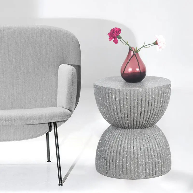 Table d'appoint en béton léger Adeco, pour l'intérieur et l'extérieur