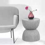 Table d'appoint en béton léger Adeco, pour l'intérieur et l'extérieur