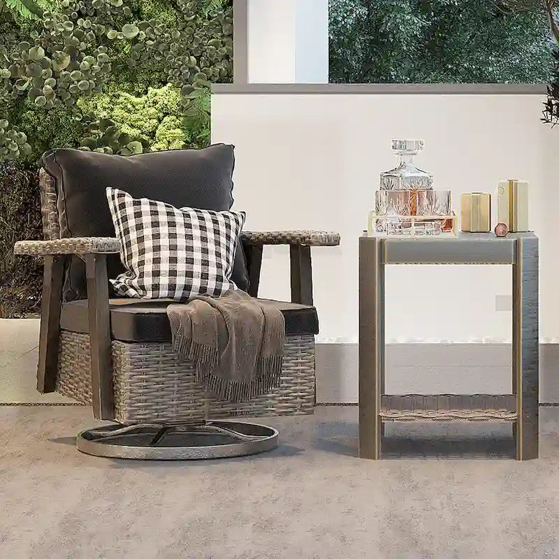 Fauteuil à bascule pivotant Cozywor en osier pour patio