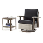 Fauteuil à bascule pivotant Cozywor en osier pour patio