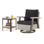 Fauteuil à bascule pivotant Cozywor en osier pour patio