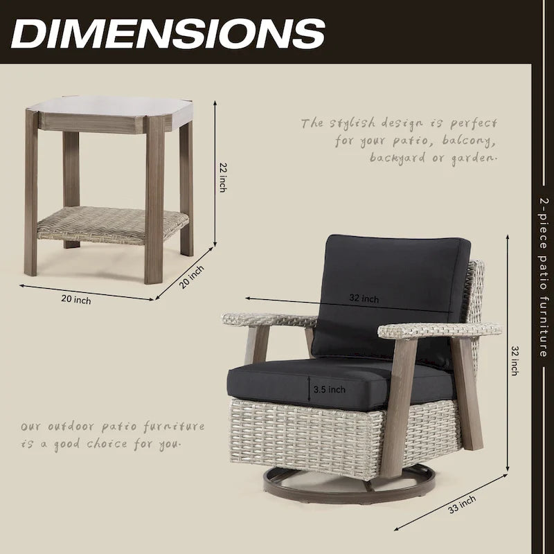 Fauteuil à bascule pivotant Cozywor en osier pour patio