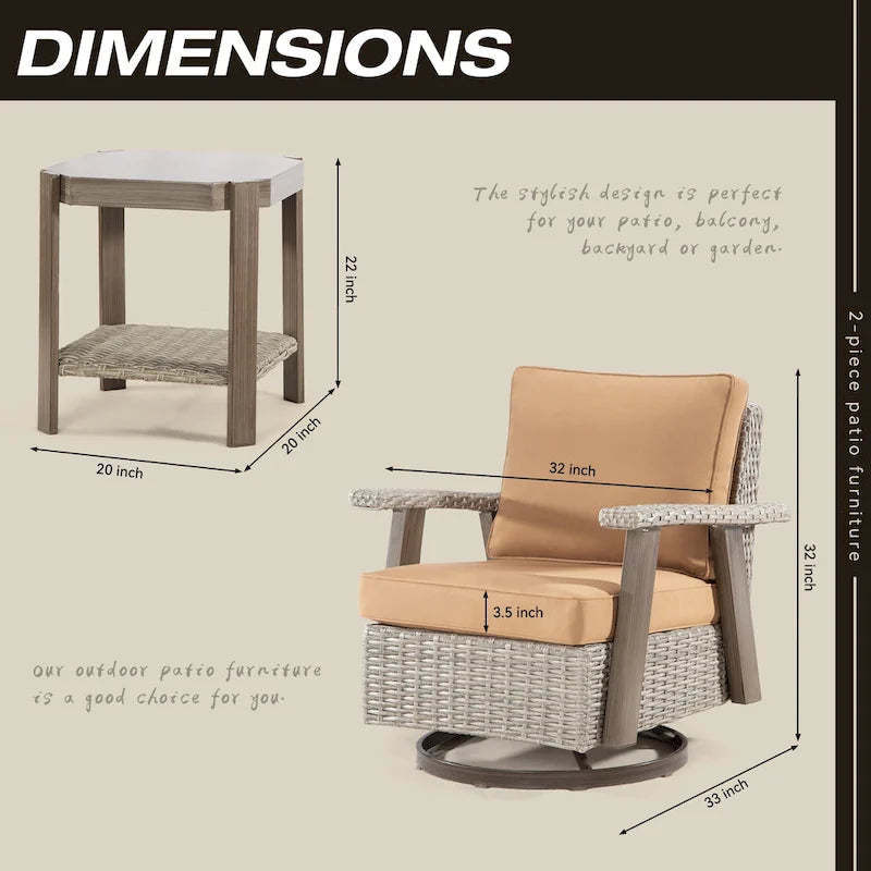 Fauteuil à bascule pivotant Cozywor en osier pour patio
