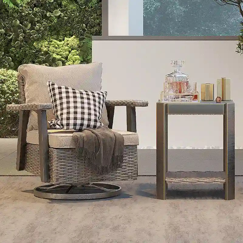 Fauteuil à bascule pivotant Cozywor en osier pour patio