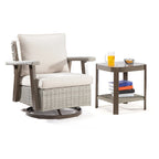 Fauteuil à bascule pivotant Cozywor en osier pour patio