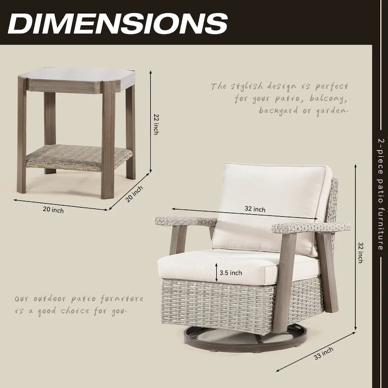 Fauteuil à bascule pivotant Cozywor en osier pour patio