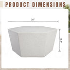 Table basse de jardin hexagonale UPHA de 28 pouces en oxyde de magnésium