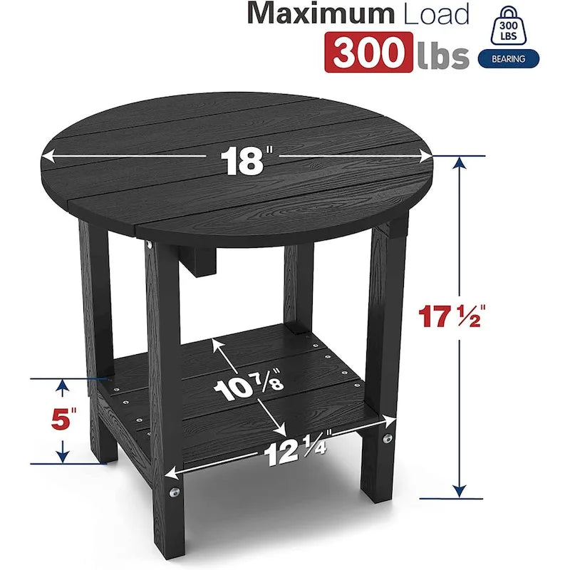 WINSOON Tables d'appoint d'extérieur à 2 niveaux HIPS, toutes saisons, Tables Adirondack