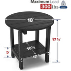 WINSOON Tables d'appoint d'extérieur à 2 niveaux HIPS, toutes saisons, Tables Adirondack
