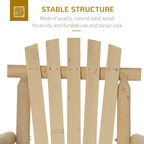 Fauteuil à bascule Outsunny Adirondack rustique d'extérieur, rocking chair de patio en bois de sapin au design bûche à lattes pour la détente sur la véranda ou dans le jardin