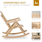 Fauteuil à bascule Outsunny Adirondack rustique d'extérieur, rocking chair de patio en bois de sapin au design bûche à lattes pour la détente sur la véranda ou dans le jardin