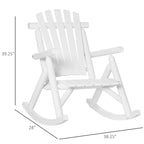 Fauteuil à bascule Outsunny Adirondack rustique d'extérieur, rocking chair de patio en bois de sapin au design bûche à lattes pour la détente sur la véranda ou dans le jardin