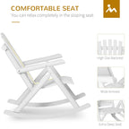 Fauteuil à bascule Outsunny Adirondack rustique d'extérieur, rocking chair de patio en bois de sapin au design bûche à lattes pour la détente sur la véranda ou dans le jardin