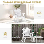 Fauteuil à bascule Outsunny Adirondack rustique d'extérieur, rocking chair de patio en bois de sapin au design bûche à lattes pour la détente sur la véranda ou dans le jardin